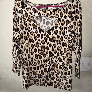 Guess Leopard-Print Blouse in Tan and Black
